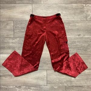 Women’s BEBE Satin Wide Leg Cargo Pants